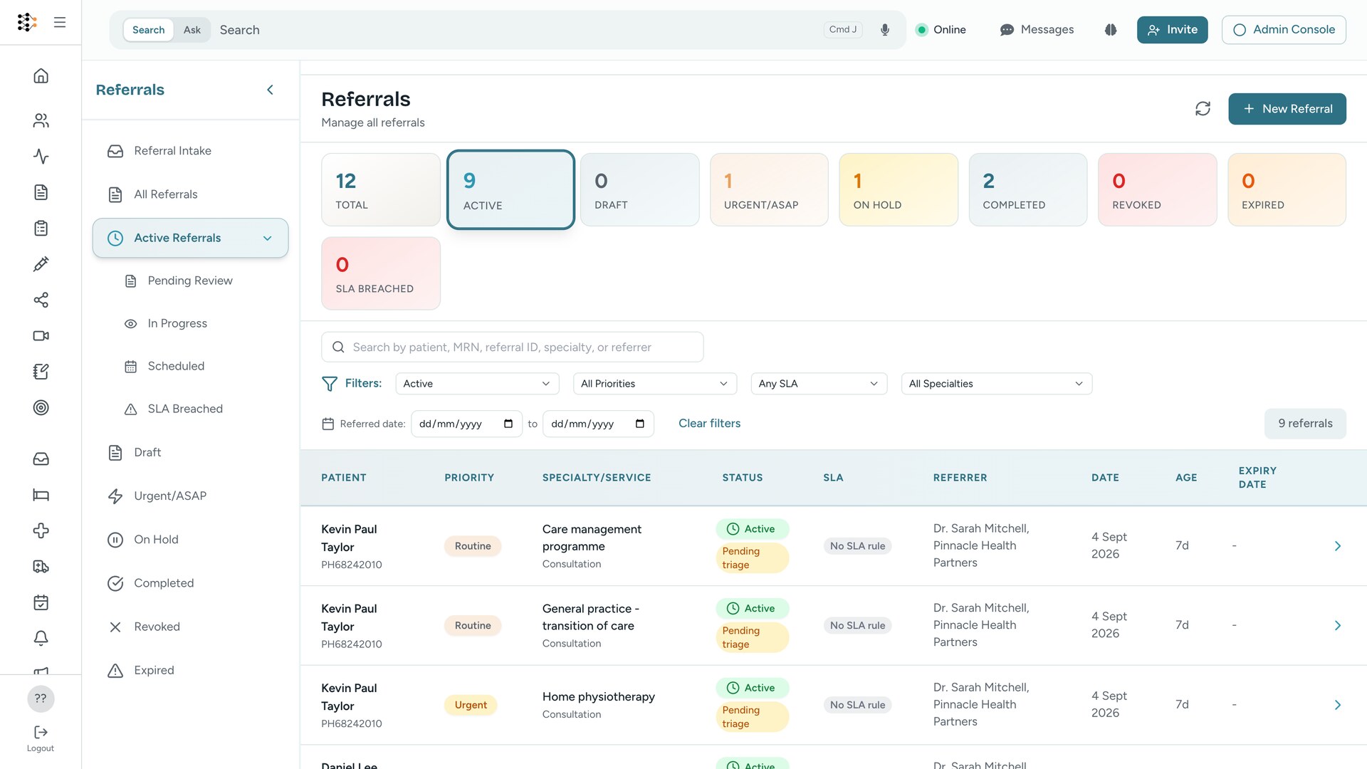Referrals on IASORA